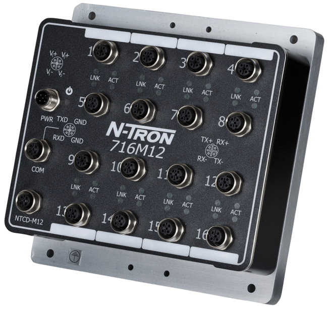 Red Lion Industrial Ethernet Switch, 716M12-HV